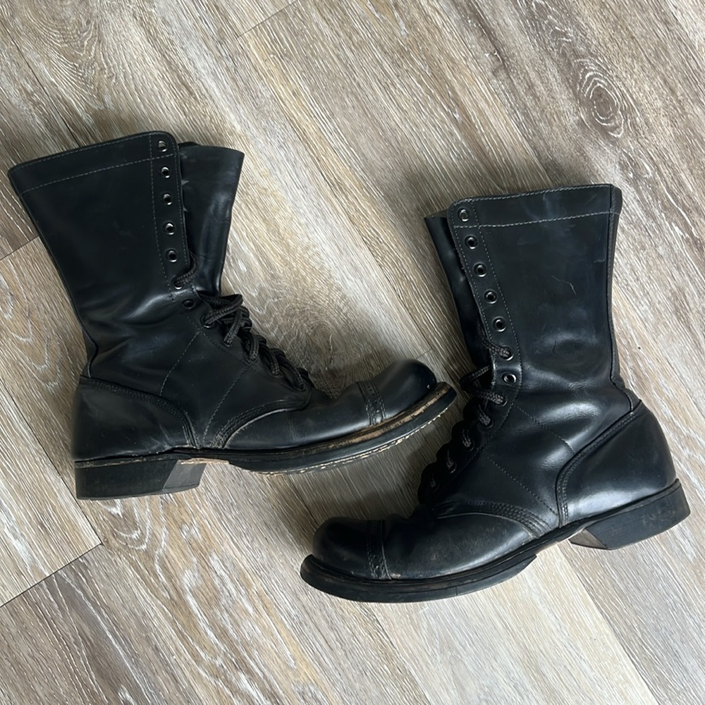 Corcoran vintage red tag USA Black Leather Military Jump combat Boots Size 8.5 D